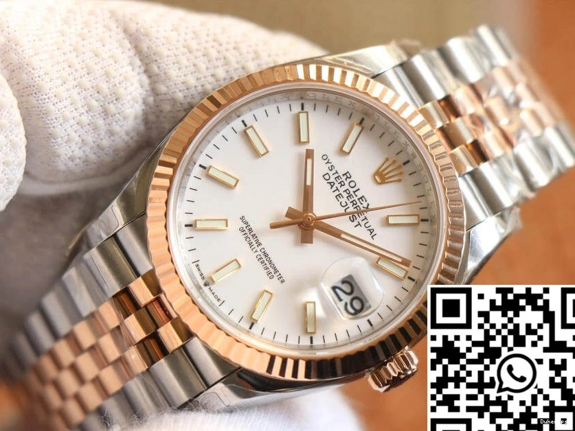 Rolex White Datejust Factory 888 Dial M126231-0017 Rose Gold EW Versatile 0812